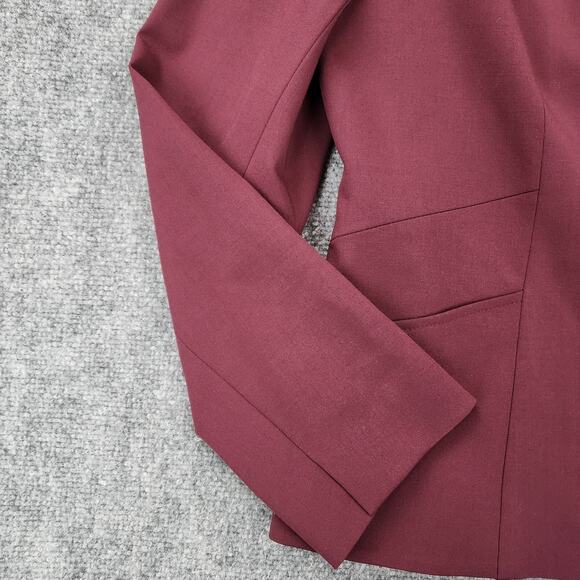 Brooks Brothers Blazer Women 14 Maroon Italy Wool Blend Lined Jacket Career Coat - Picture 11 of 16